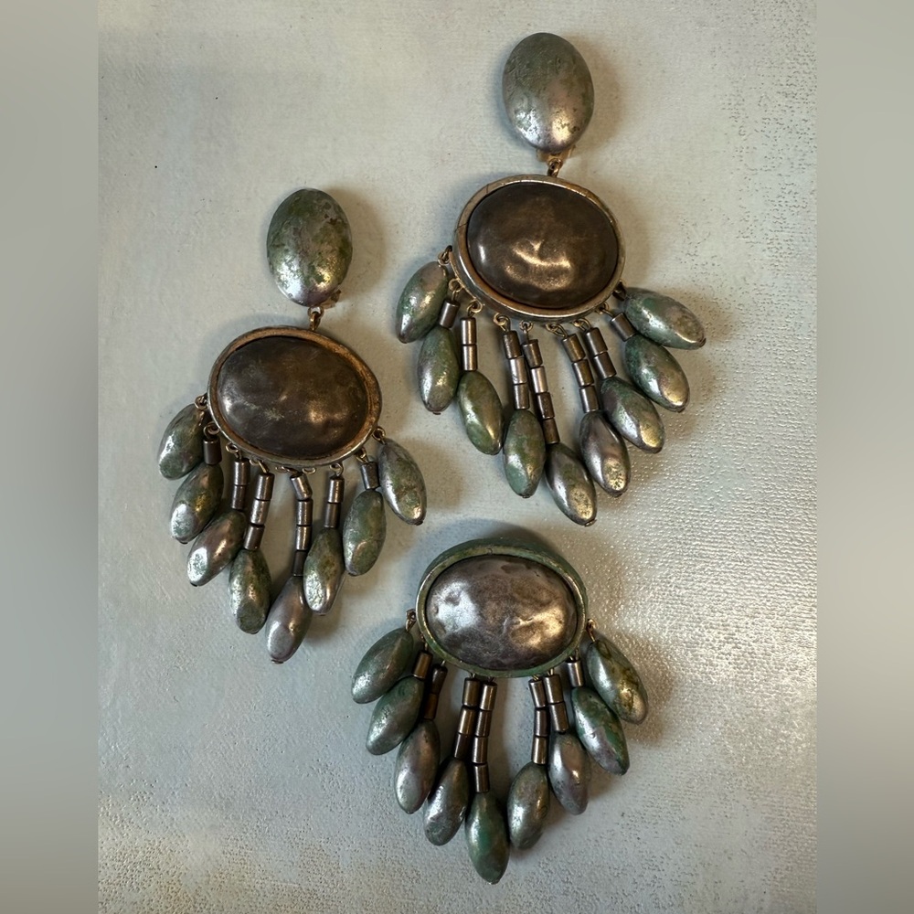 Vintage French Designer Set clip earrings and brooch